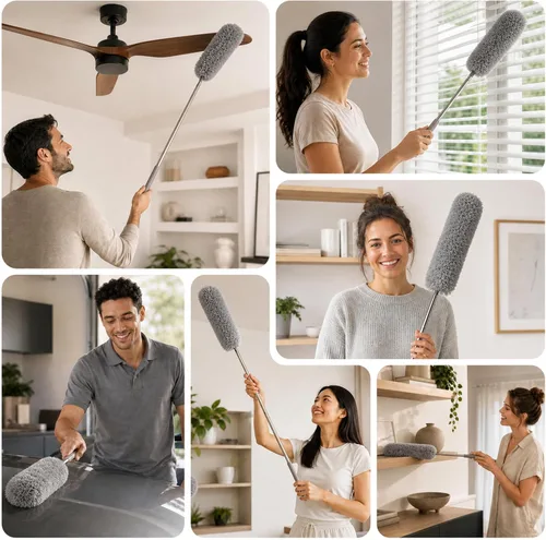 Vista 7 de Gütewerk - Plumero de telaraña con poste de extensión de 100 pulgadas Gris