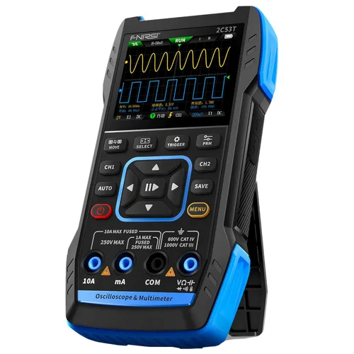 2C53T 50MHz 250MS/s Osciloscopio digital portátil multímetro generador de señal 3 en 1 Herramientas automotrices de doble canal (2C53T+P6100)