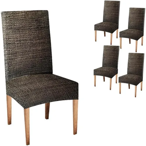 Vista 40 de TOMWISH Fundas para Sillas De Comedor 6, Fundas para sillas de comedor, pintura de arte abstracto, funda extraíble elástica de elastano para silla