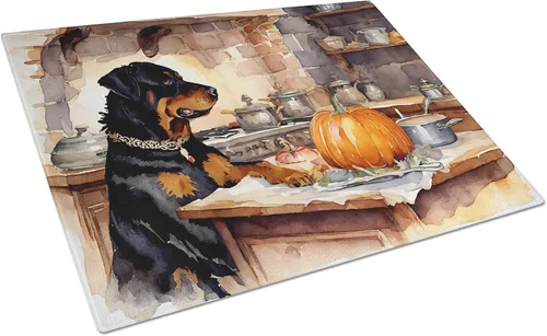 Vista 41 de Caroline's Treasures DAC1720LCB Affenpinscher - Tabla de cortar de vidrio con calabazas para cocina de otoño, grande, decorativa, de vidrio