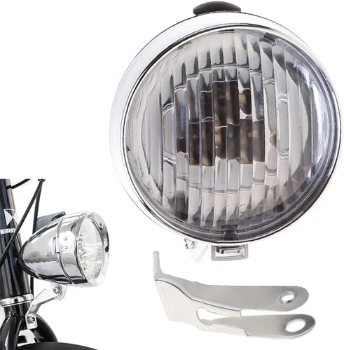Vista 7 de Bike Front Light Vintage Headlight Retro Bike 3 LEDs Light Night Riding Front Head Lamp Cycling Accessory