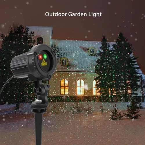 Vista 6 de SUNFUCAN Proyector láser de Navidad para exteriores, luz láser de jardín al aire libre, luces de paisaje con estrellas rojas y verdes, IP65