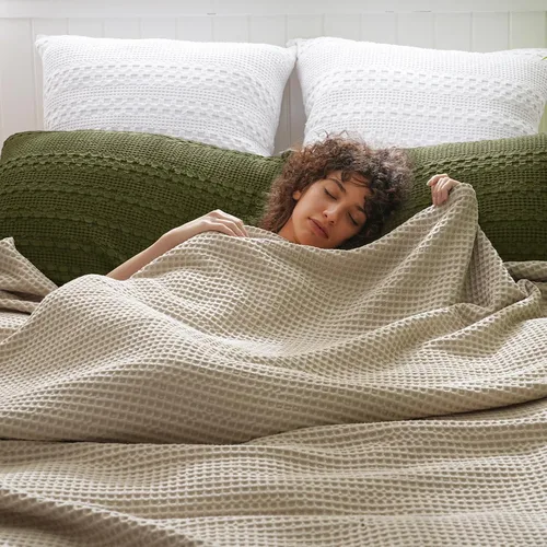 Vista 11 de PHF - Fundas de almohada 100% algodón con tejido gofre europeo, 26 x 26 pulgadas, 2 unidades para decoración elegante del hogar, para cama, sin