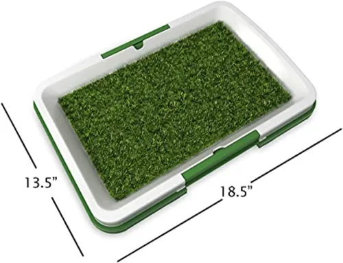 Vista 3 de PETMAKER - Juego de almohadillas para orinar de césped artificial para perros, reutilizable y esencial para el entrenamiento de mascotas pequeñas