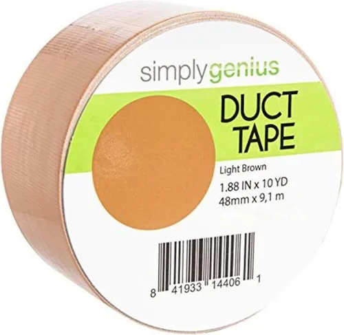 Simply Genius Cinta adhesiva para proyectos de arte y manualidades, 1 paquete, 1.8 pulgadas x 10 yardas, marrón claro, cinta de color para