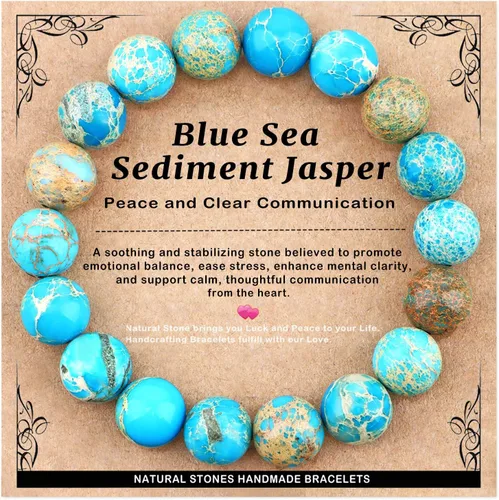 Vista 114 de AD Beads 4mm6mm8mm10mm Handmade Bracelet - Natural Gemstone for Peace and Tranquility - Meditation, Yoga, Healing and Energy Gift for Unisex