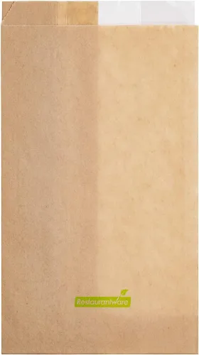 Vista 11 de Bag Tek Bolsa de pan rectangular de papel kraft pequeña - con ventana lateral - 4 3/4" x 2 3/4" x 8 1/2" - Caja de 100 unidades - Restaurantware