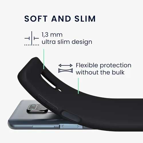 Vista 2 de kwmobile Funda compatible con Xiaomi Redmi Note 9S / 9 Pro / 9 Pro Max - Funda protectora de silicona TPU suave y delgada - Negro mate