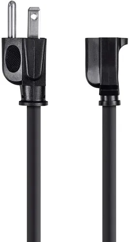 Vista 2 de Monoprice 105296 Cable de extensión de alimentación de 1 pie, 16 AWG, 13A (NEMA 5-15P a NEMA 5-15R), negro - 13A