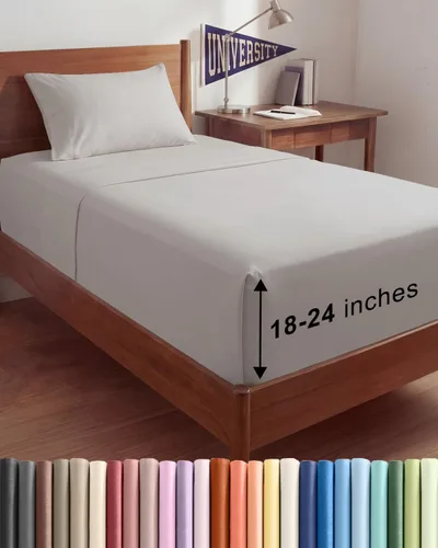 Vista 160 de Juego de sábanas Queen de bolsillo extra profundo, sábanas transpirables y refrescantes de 4 piezas, juego de sábanas de lujo de hotel, ultra suave