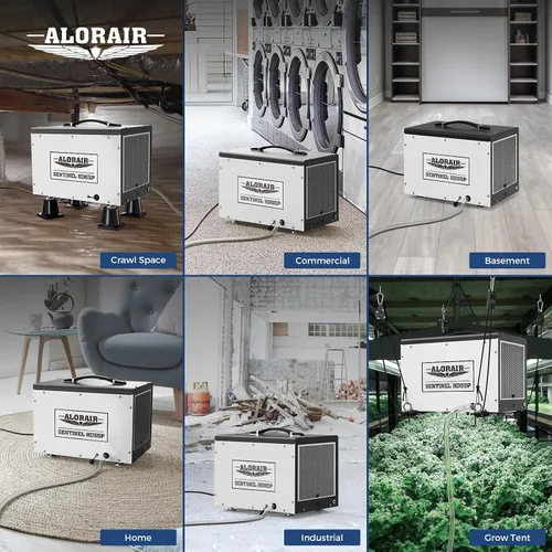 Vista 7 de ALORAIR Deshumidificador de espacio de arrastre, deshumidificadores de 120 PPD con manguera de drenaje y bomba para sótano, descongelación