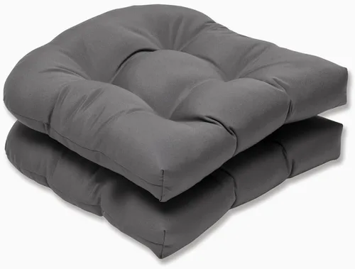 Vista 19 de Pillow Perfect Forsyth - Cojín sólido para asiento de patio de mimbre para interiores/exteriores, reversible, resistente a la intemperie y a