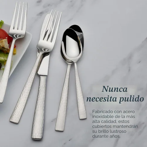 Vista 5 de Mikasa Cocoa Blossom - Juego de cubiertos de 65 piezas para 12, cubiertos de acero inoxidable 18/10 con servicio completo y utensilios para servir