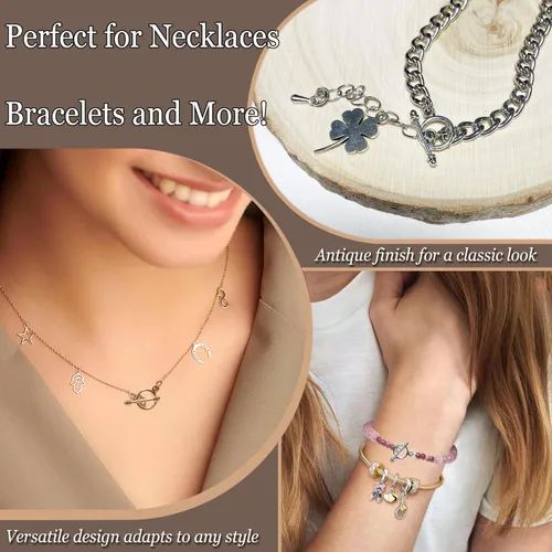 Vista 6 de Heather's cf Cierres de joyería – Calidad duradera, cierre de latón liso antiguo para collares, pulseras y dijes, ideal para bricolaje y fabricación