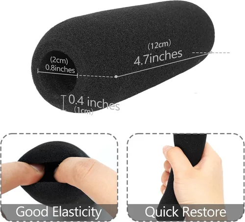 Vista 4 de Geekria for Creators - Parabrisas de espuma para micrófonos de 3/4 pulgadas (0.8 in) de diámetro, cubierta de espuma antipop, funda de viento