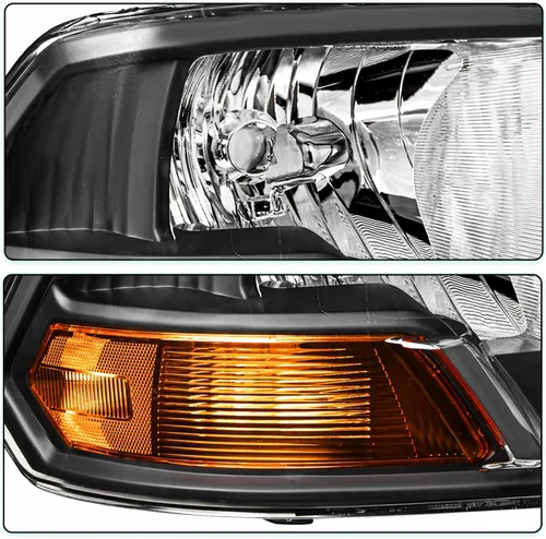 Vista 6 de TUSDAR Conjunto de faros para Dodge Ram 1500 2009-2012/2010-2012 Dodge Ram 2500 3500 Pickup, repuesto OE, carcasa negra, bombillas incluidas