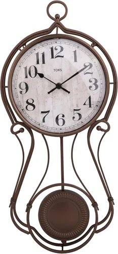 Lily's Home Reloj de pared de péndulo de metal antiguo, elegante reloj regulador para sala de estar, decoración del hogar, decoración de cocina y