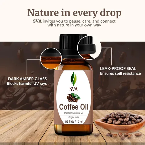 Vista 7 de Aceite esencial de café SVA – 1/3 fl oz – 100% aceite de café natural – para difusor, cuidado del cabello, cara, cuidado de la piel, aromaterapia