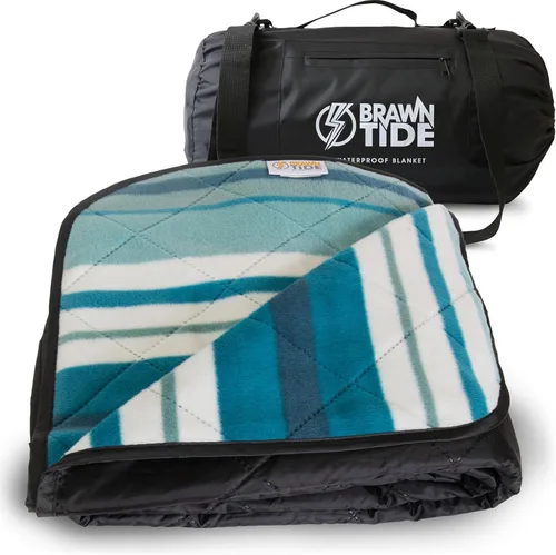 Vista 14 de BRAWNTIDE Manta grande impermeable para exteriores, forro polar extragrueso, cálida, resistente al viento, a prueba de arena, acolchada, 82 x 55