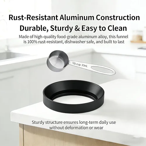 Vista 5 de Kit de recarga reutilizable de K Cup: cuchara de café de metal y relleno de café de aluminio, diseñado para llenar café en cápsulas K 1.0/2.0