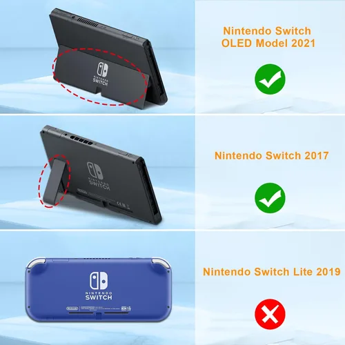 Vista 2 de Fintie Funda de transporte para Nintendo Switch OLED modelo 2021Switch 2017, a prueba de golpes funda protectora rígida bolsa de viaje con 10