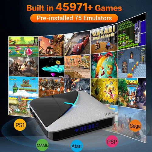 Vista 2 de Retro Game Console Built in 45,971 Classic Games, 256G 4K HD Video Games Console with S905X3 Chip, Plug and Play Emulator Console for TV, All in One