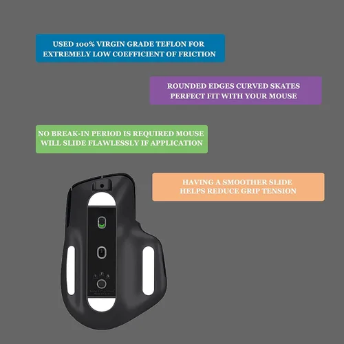 Vista 3 de WFB 2 juegos de patines de mouse rápidos 5.1 con bordes curvos redondeados para Logitech Superlight Wireless Gaming Mouse Feet Reemplazo