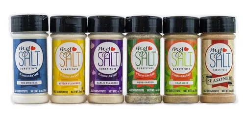 Vista 2 de MySALT Sustituto de sal – 100% libre de sodio – Juego de 6 variedades – Añade el sabroso sabor salado que te falta a tu dieta baja en sodio