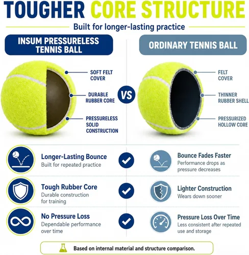 Vista 6 de INSUM Bulk Tennis Balls, 12 Pack Extra Duty Practice Balls with Mesh Bag High Bounce Rubber Core, Soft Felt, Beginner Practice, Dog Fetch