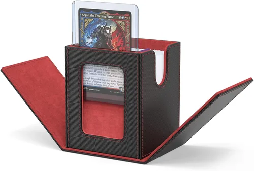 Vista 29 de Caja de almacenamiento de cartas ZLCA para cartas de intercambio, caja de cubierta de baraja MTG Commander con capacidad para más de 120 cartas