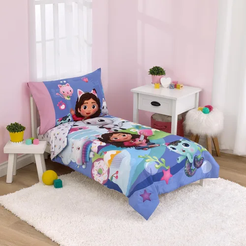 Vista 13 de NoJo Universal Jurassic World Explorers Welcome to Jurassic World, Juego de ropa de cama infantil de 4 piezas con diseño de dinosaurio verde, azul