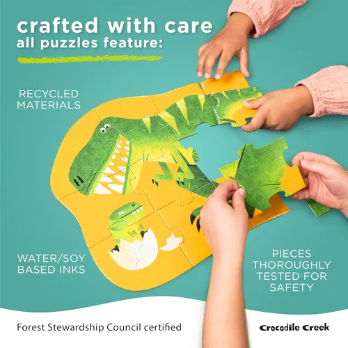 Vista 3 de Crocodile Creek Rompecabezas de piso de 36 piezas, divertidos rompecabezas de piso para niños de 3 a 5 años, caja con forma resistente