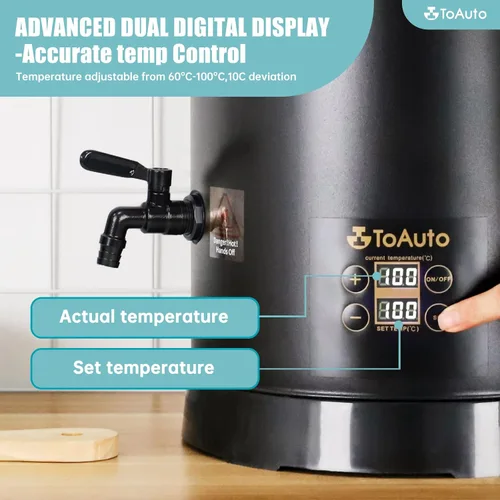 Vista 4 de TOAUTO Melter digital de cera de 12 libras para hacer velas, boquilla fácil de verter, olla de fusión de cera eléctrica grande, con panel de control