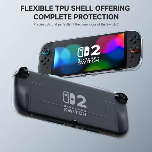 Vista 6 de ECHTPower Accessories Bundle for Nintendo Switch 2, Switch 2 Carrying Case, Silicone Protective Cover, 2 Piece HD Screen Protector, Durable