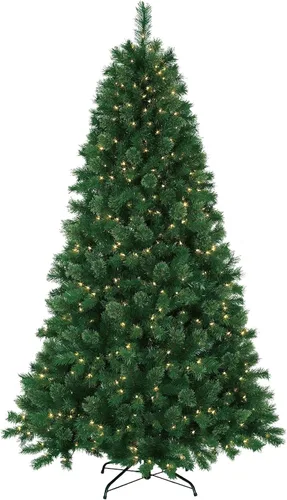 Jeco Inc. 7.5 Feet. Pre-Lit Artificial Christmas Tree with Metal Base