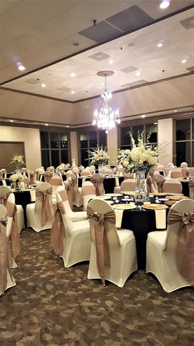 Vista 3 de Obstal - Bandas satinadas con moños para sillas de recepción de bodas Negro