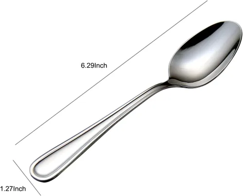 Vista 5 de Cucharitas de acero inoxidable 18/0 cucharas de té 6 piezas, 6.29 pulgadas para el hogar, cocina restaurante, Slilver