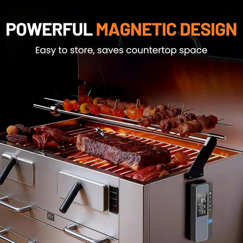 Vista 6 de Termómetro inteligente inalámbrico Bluetooth para carne, control de monitoreo en tiempo real, termómetro digital con aplicación inteligente, sonda