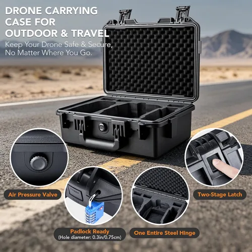 Vista 7 de Lykus Titan MM510 Waterproof Hard Case for DJI Mini 5 Pro and RC2/RC-N3