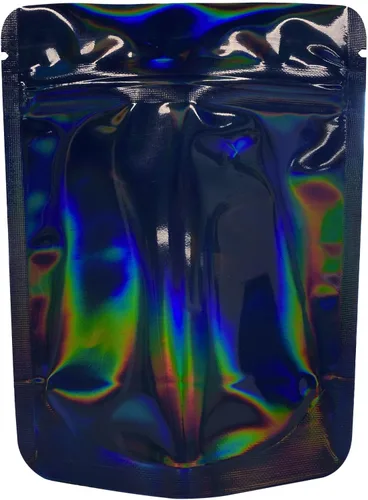 Paquete de 100 bolsas de Mylar de 4 x 5 pulgadas, pequeñas bolsas resellables, bolsas con cremallera de pie para almacenamiento de alimentos, bolsa