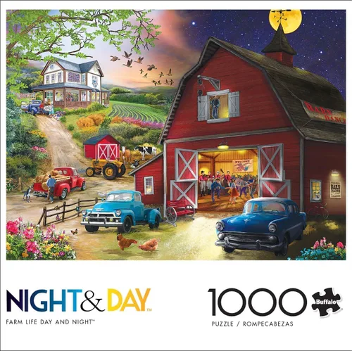 Vista 3 de Buffalo Games - Bigelow Illustrations - Vida en la granja día y noche - Rompecabezas de 1000 piezas para adultos - Rompecabezas desafiante perfecto