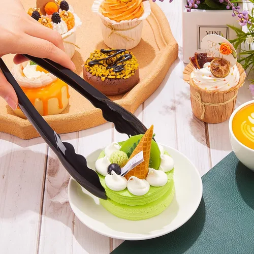 Vista 5 de Tessco for you 25 pinzas de plástico para servir a granel, pinzas desechables de plástico de 9 pulgadas, pinzas de ensalada resistentes para cocina