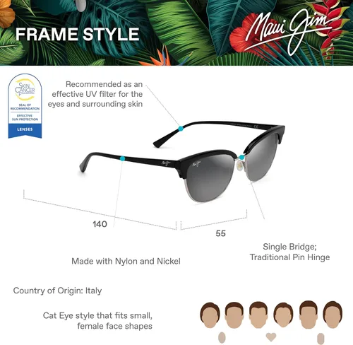 Vista 6 de Maui Jim Gafas de sol polarizadas Lokelani ojo de gato para mujer