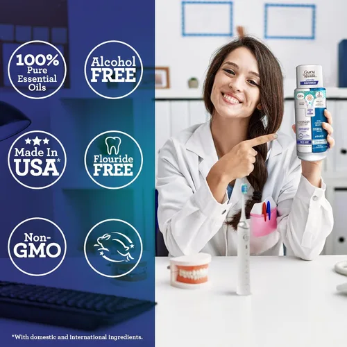 Vista 8 de GuruNanda Enjuague bucal Oxyburst de doble barril, sin alcohol ni flúor, peróxido de hidrógeno para promover dientes más blancos, menta silvestre