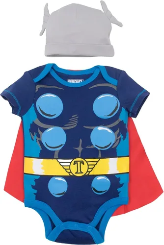 Marvel Avengers Captain America Spider-Man Thor Hulk - Body de manga corta para bebé recién nacido a bebé Azul Rojo