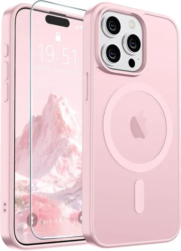 Vista 233 de SUPFINE - Funda magnética para iPhone 14 Pro Max (compatible con MagSafe), (protección contra caídas de grado militar de 10 pies), delgada, Negro