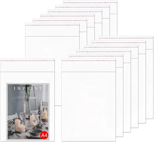 Vista 17 de Bolsas autoadhesivas de celofán de 10 x 13 pulgadas, 200 unidades de plástico transparente resellable para impresiones de camisas, revistas