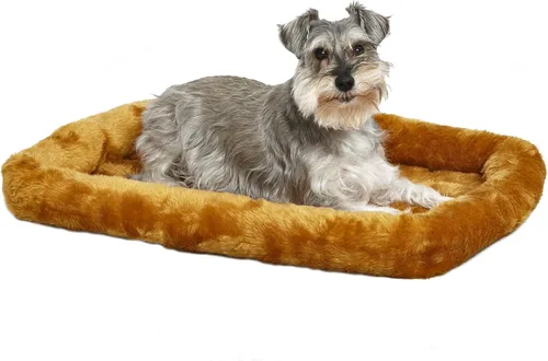 Vista 12 de MidWest Homes for Pets QuietTime Cama para Perros – Borde de Piel Sintética Gris, Ultra-Suave y Lavable a Máquina, Se Adapta a Jaulas