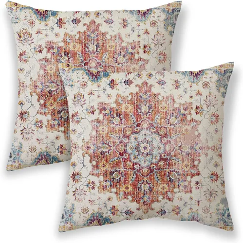 Vista 30 de BETGINY Fundas de almohada boho 12x20, almohadas decorativas al aire libre de diseño étnico azul y blanco para sofá, funda de cojín