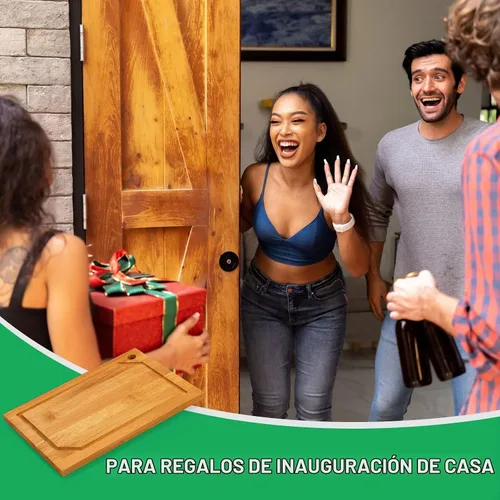 Vista 7 de Yinkin 10 mini tablas de cortar de bambú, bandejas pequeñas de madera en blanco para aperitivos con ranura para jugos para manualidades
